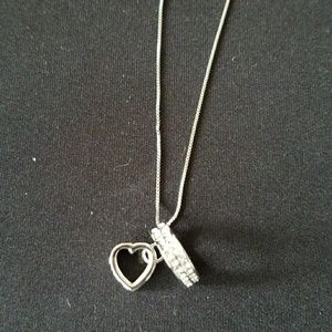 Crystal Silver Heart Necklaces